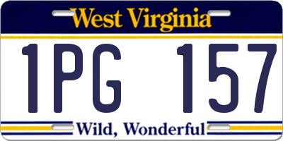 WV license plate 1PG157