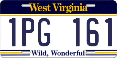WV license plate 1PG161
