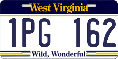 WV license plate 1PG162