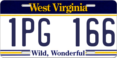 WV license plate 1PG166