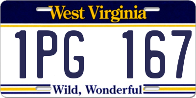 WV license plate 1PG167