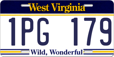 WV license plate 1PG179