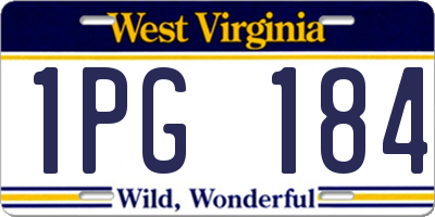 WV license plate 1PG184