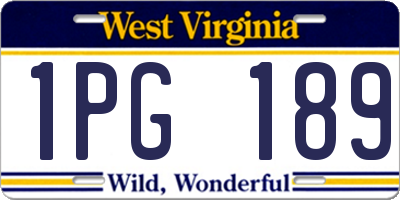 WV license plate 1PG189