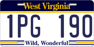 WV license plate 1PG190
