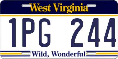 WV license plate 1PG244