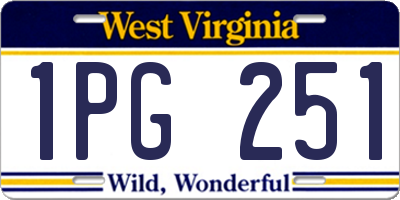 WV license plate 1PG251