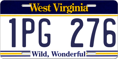 WV license plate 1PG276