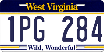 WV license plate 1PG284