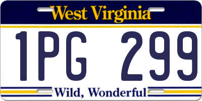 WV license plate 1PG299