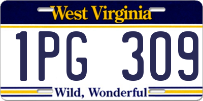 WV license plate 1PG309