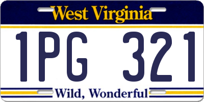 WV license plate 1PG321