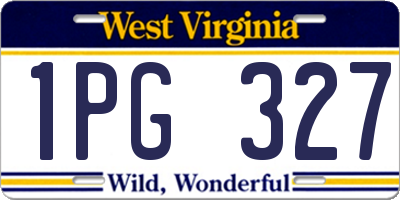 WV license plate 1PG327