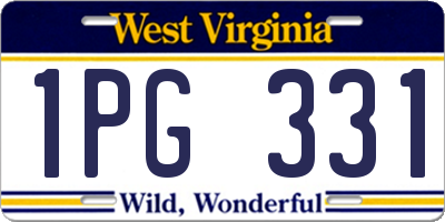 WV license plate 1PG331