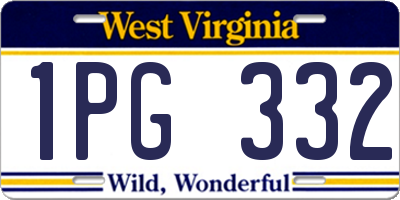 WV license plate 1PG332