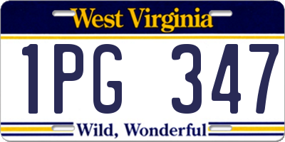 WV license plate 1PG347
