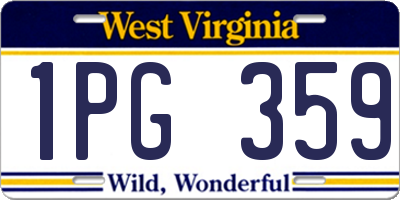 WV license plate 1PG359