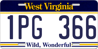 WV license plate 1PG366