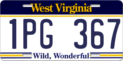 WV license plate 1PG367