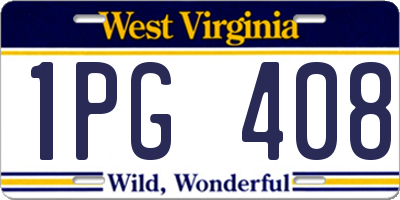 WV license plate 1PG408
