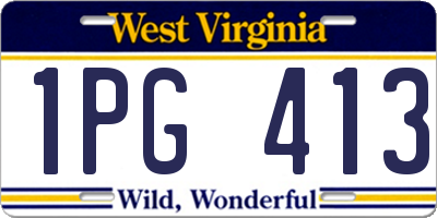 WV license plate 1PG413