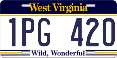 WV license plate 1PG420