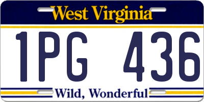WV license plate 1PG436