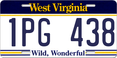 WV license plate 1PG438