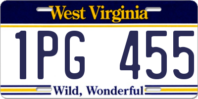 WV license plate 1PG455