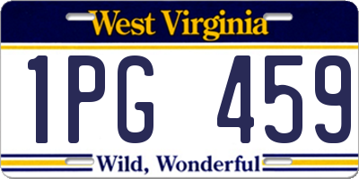 WV license plate 1PG459