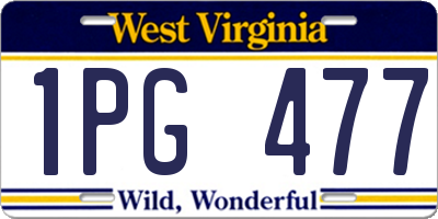 WV license plate 1PG477