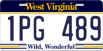 WV license plate 1PG489