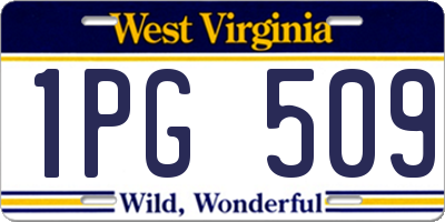WV license plate 1PG509