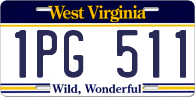 WV license plate 1PG511