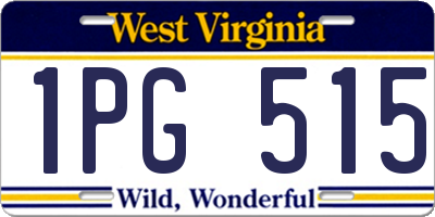 WV license plate 1PG515