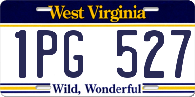 WV license plate 1PG527
