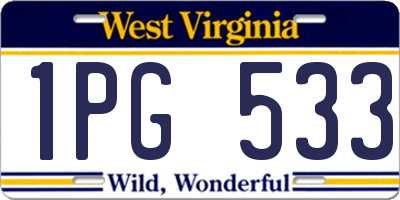 WV license plate 1PG533
