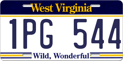 WV license plate 1PG544