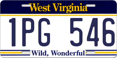 WV license plate 1PG546