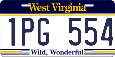 WV license plate 1PG554