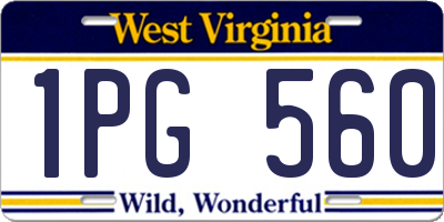 WV license plate 1PG560