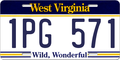 WV license plate 1PG571
