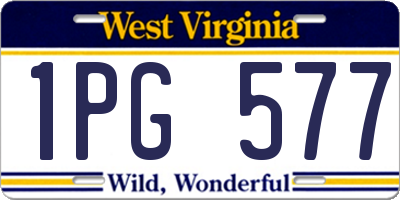 WV license plate 1PG577