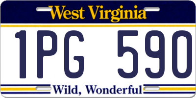 WV license plate 1PG590