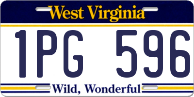 WV license plate 1PG596