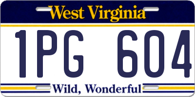 WV license plate 1PG604