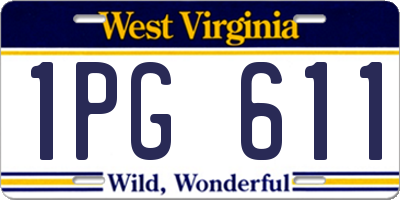 WV license plate 1PG611