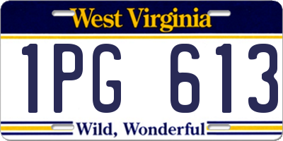 WV license plate 1PG613
