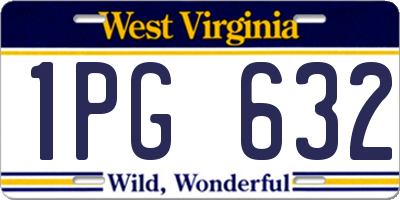 WV license plate 1PG632