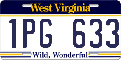 WV license plate 1PG633
